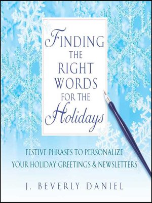 cover image of Finding the Right Words for the Holidays